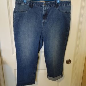 Chicos sz 3 jeans rolled cuff EC